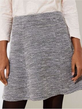 LOFT Gray Knit A-Line Skirt